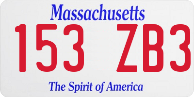 MA license plate 153ZB3