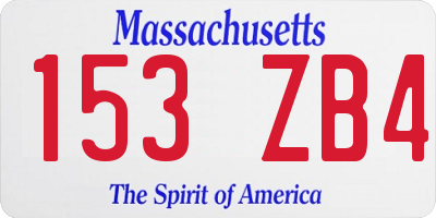 MA license plate 153ZB4