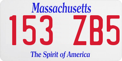 MA license plate 153ZB5
