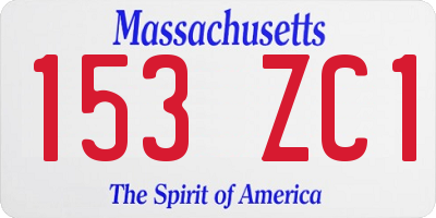 MA license plate 153ZC1