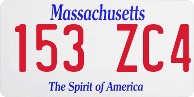 MA license plate 153ZC4
