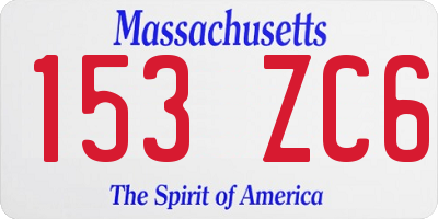 MA license plate 153ZC6