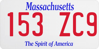 MA license plate 153ZC9