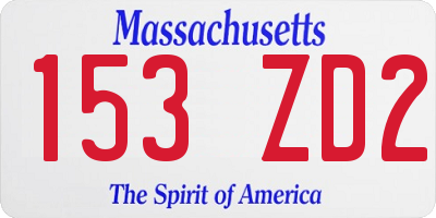 MA license plate 153ZD2