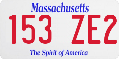 MA license plate 153ZE2