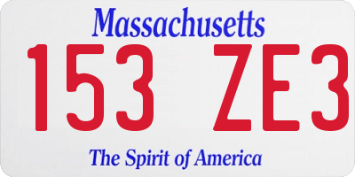 MA license plate 153ZE3