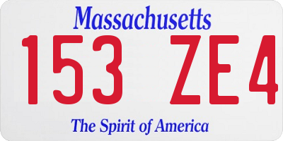 MA license plate 153ZE4