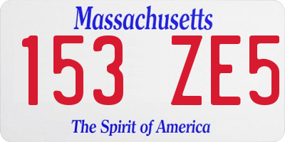 MA license plate 153ZE5