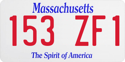 MA license plate 153ZF1