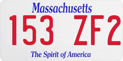 MA license plate 153ZF2