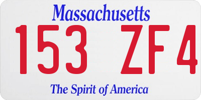 MA license plate 153ZF4