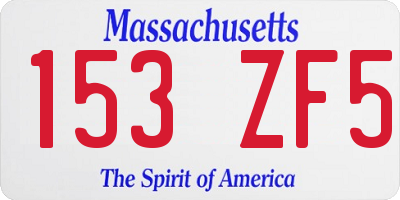 MA license plate 153ZF5