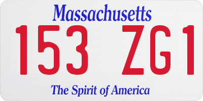 MA license plate 153ZG1