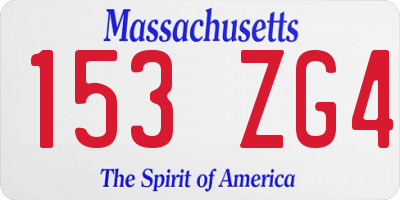 MA license plate 153ZG4