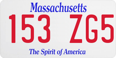 MA license plate 153ZG5