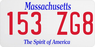 MA license plate 153ZG8