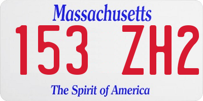 MA license plate 153ZH2