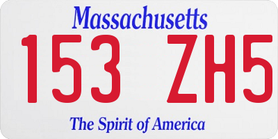 MA license plate 153ZH5