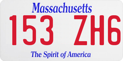 MA license plate 153ZH6
