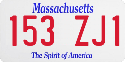 MA license plate 153ZJ1