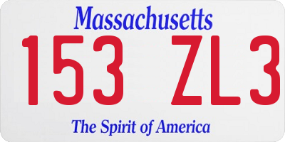 MA license plate 153ZL3