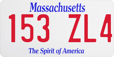 MA license plate 153ZL4