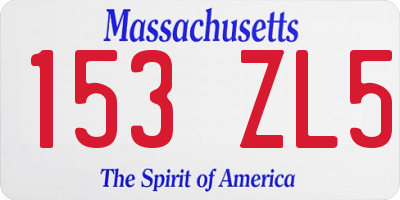 MA license plate 153ZL5