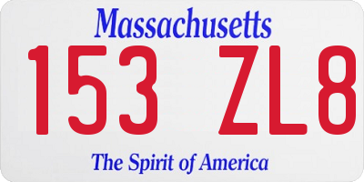 MA license plate 153ZL8