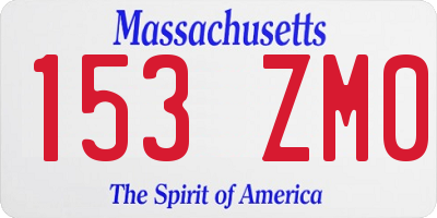 MA license plate 153ZM0