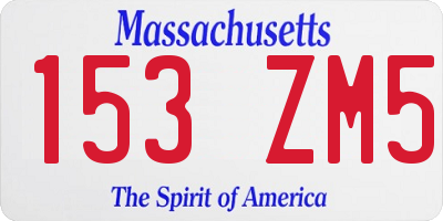MA license plate 153ZM5