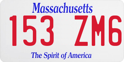 MA license plate 153ZM6