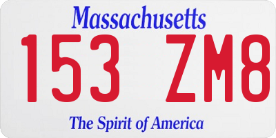 MA license plate 153ZM8