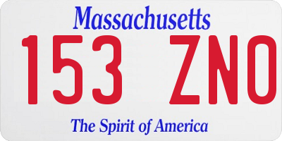 MA license plate 153ZN0