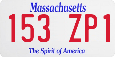 MA license plate 153ZP1