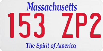 MA license plate 153ZP2