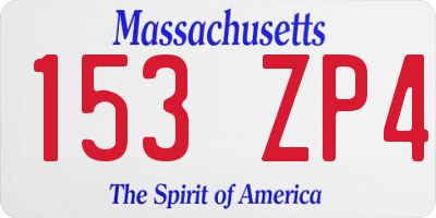 MA license plate 153ZP4