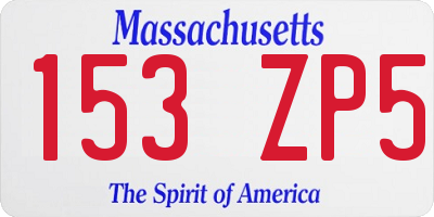 MA license plate 153ZP5