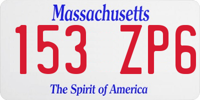 MA license plate 153ZP6