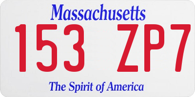 MA license plate 153ZP7
