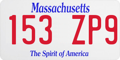 MA license plate 153ZP9