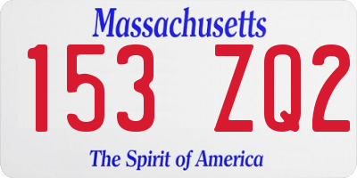 MA license plate 153ZQ2