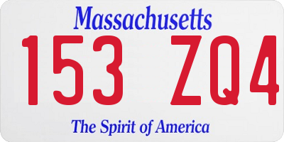 MA license plate 153ZQ4