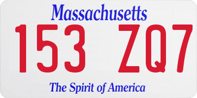 MA license plate 153ZQ7