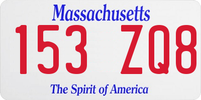 MA license plate 153ZQ8