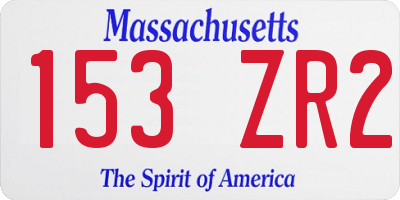 MA license plate 153ZR2