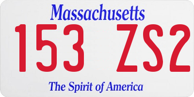 MA license plate 153ZS2