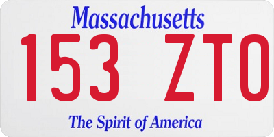 MA license plate 153ZT0