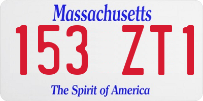 MA license plate 153ZT1