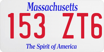 MA license plate 153ZT6
