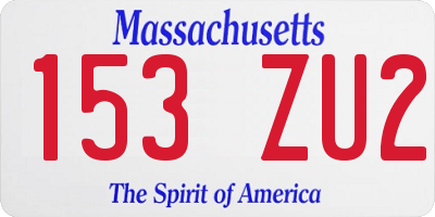 MA license plate 153ZU2